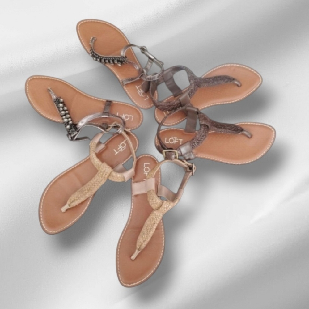 Ann Taylor Loft T Strap Thong Sandal Bundle